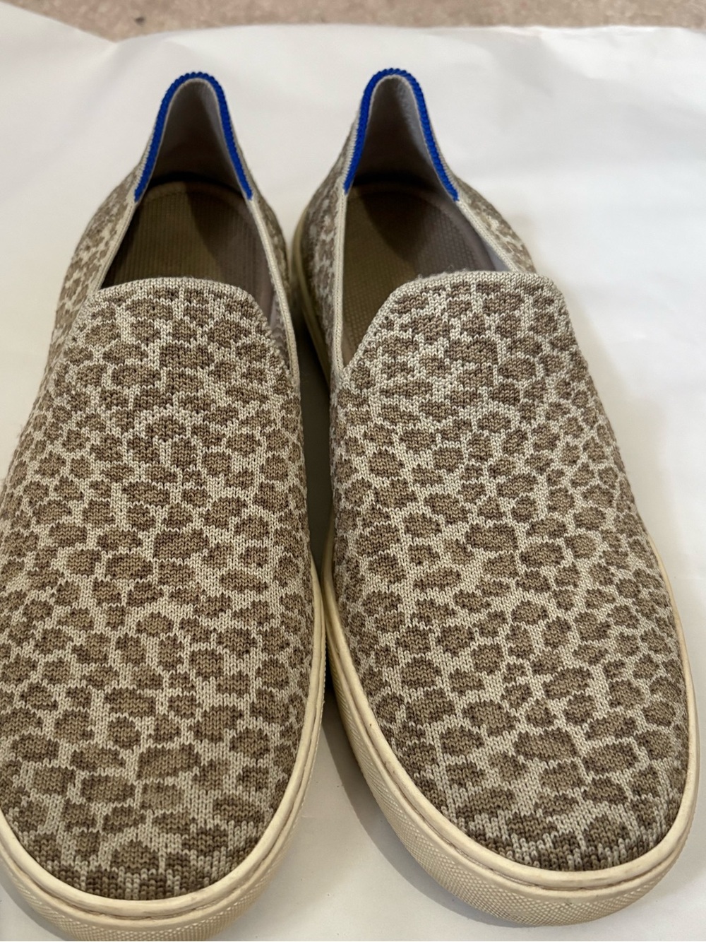 Rothy's Pebble Spot Cheetah
Print Slip on Sneakers size 9